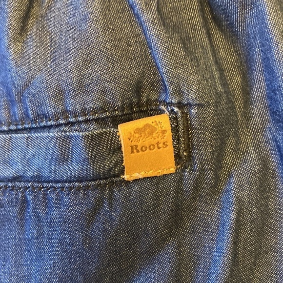 Roots Canada chambray mini skirt elastic‎ waist size S - Picture 4 of 5